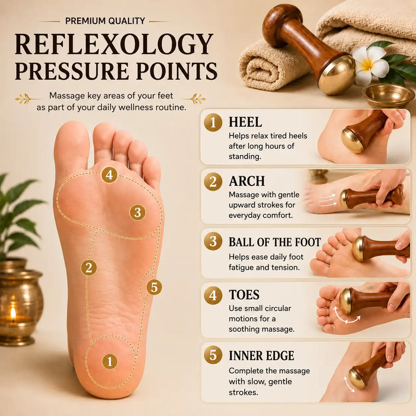 Natural Kansa Wand Massager for Feet and Face Relazation, Wellness & Detox