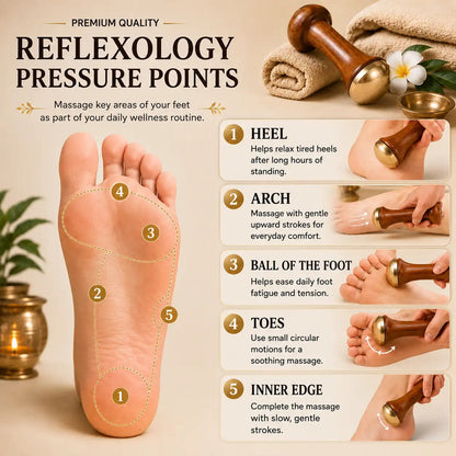 Natural Kansa Wand Massager for Feet and Face Relazation, Wellness & Detox