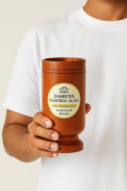 Sugar Control Glass for Diabetic | 100% Natural Vijaysar Wood Glass