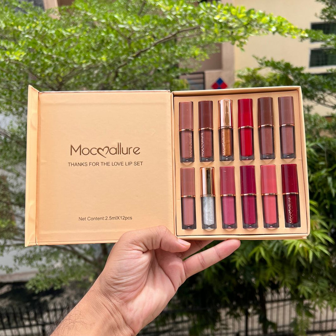 Mocallure 12 Colors Matte Liquid Lip Gloss Set
