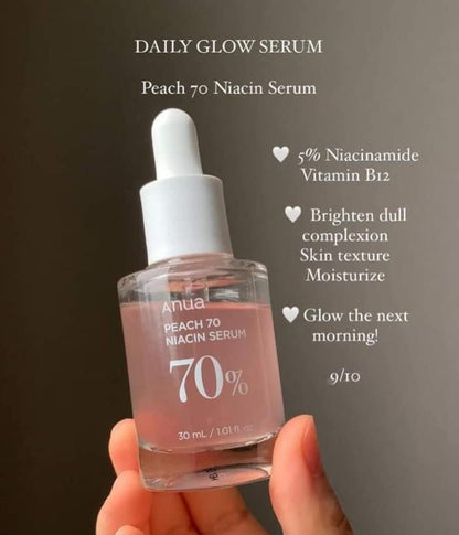 Anua Peach 70 Niacin Serum 30 mL.