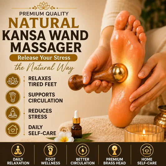 Natural Kansa Wand Massager for Feet and Face Relazation, Wellness & Detox