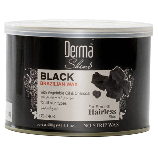 Derma Shine Black Brazilian Wax with Vegetable Oil & Charcoal 400g