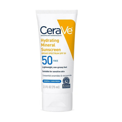 CeraVe Hydrating Mineral Face Sunscreen Lotion – SPF 50