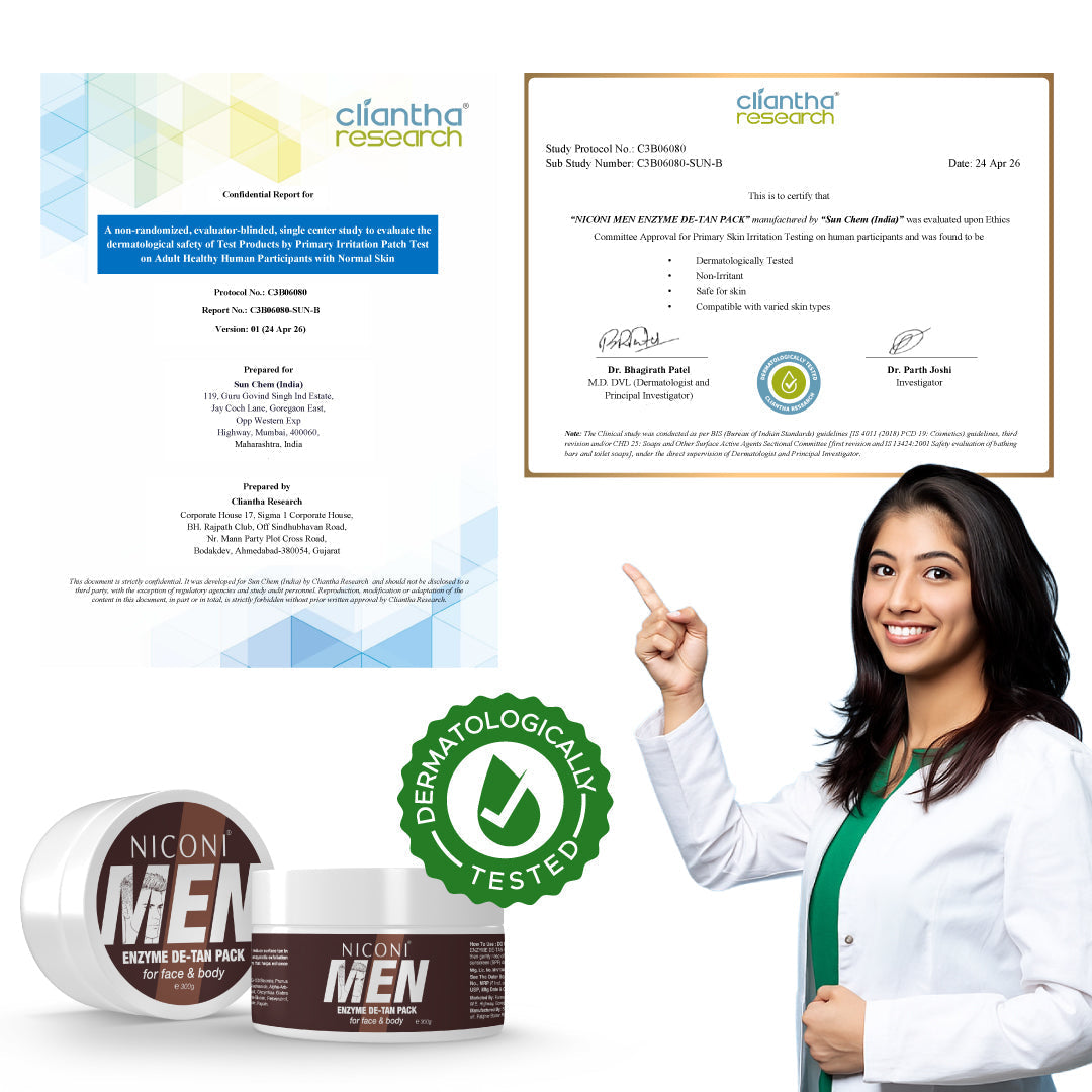 Niconi Men Enzyme De-Tan Pack For Face and Body