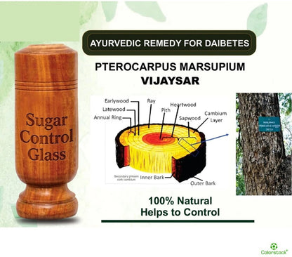 Sugar Control Glass for Diabetic | 100% Natural Vijaysar Wood Glass