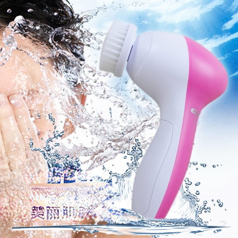 5 in 1 Electric Facial Cleanser Wash Face Cleaning Machine Skin Pore Cleaner Body Cleansing Massage